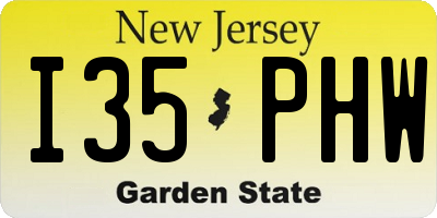 NJ license plate I35PHW
