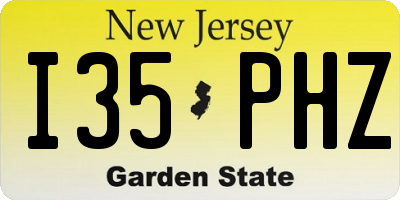 NJ license plate I35PHZ