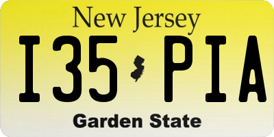 NJ license plate I35PIA