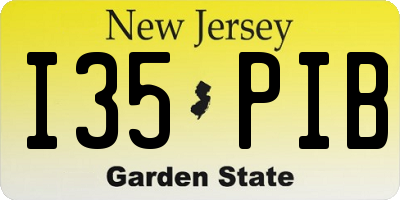 NJ license plate I35PIB