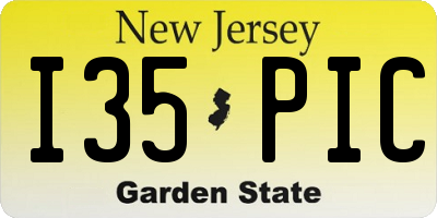 NJ license plate I35PIC