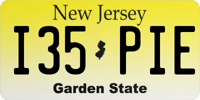 NJ license plate I35PIE