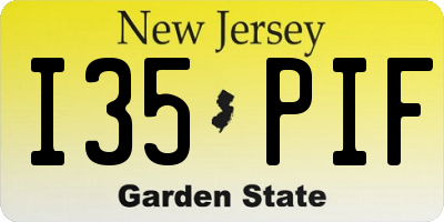 NJ license plate I35PIF