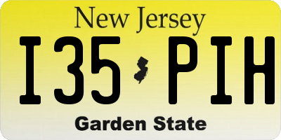 NJ license plate I35PIH