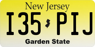 NJ license plate I35PIJ