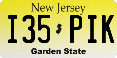 NJ license plate I35PIK
