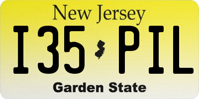 NJ license plate I35PIL