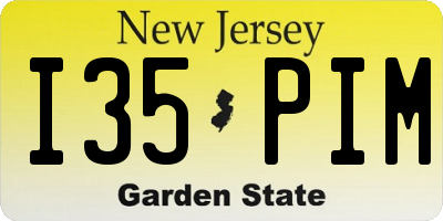 NJ license plate I35PIM