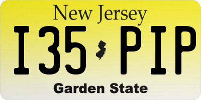 NJ license plate I35PIP