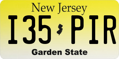 NJ license plate I35PIR