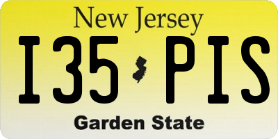 NJ license plate I35PIS