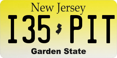 NJ license plate I35PIT