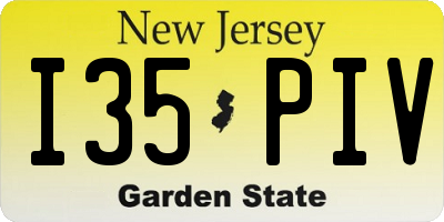 NJ license plate I35PIV