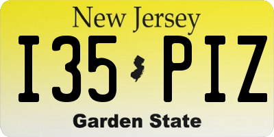 NJ license plate I35PIZ