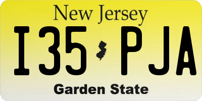 NJ license plate I35PJA