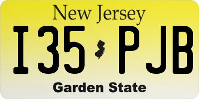 NJ license plate I35PJB