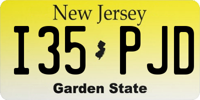 NJ license plate I35PJD