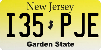 NJ license plate I35PJE