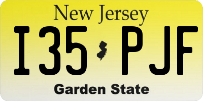 NJ license plate I35PJF
