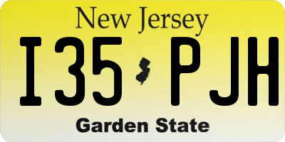 NJ license plate I35PJH