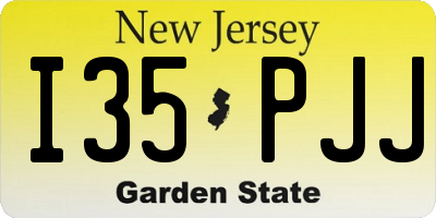 NJ license plate I35PJJ