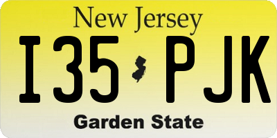 NJ license plate I35PJK