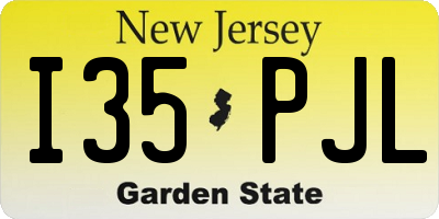 NJ license plate I35PJL