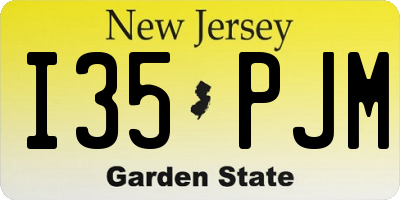 NJ license plate I35PJM