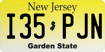 NJ license plate I35PJN