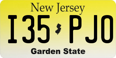 NJ license plate I35PJO