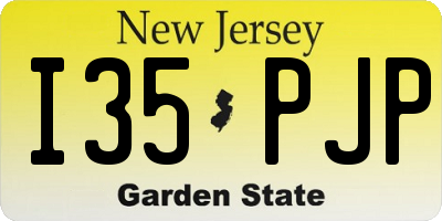 NJ license plate I35PJP