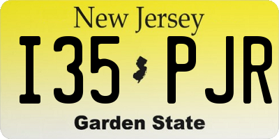 NJ license plate I35PJR