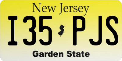 NJ license plate I35PJS