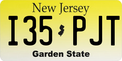 NJ license plate I35PJT