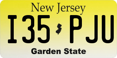 NJ license plate I35PJU