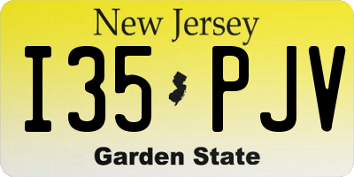 NJ license plate I35PJV