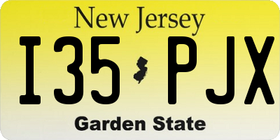 NJ license plate I35PJX