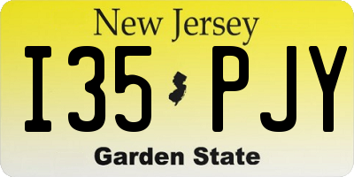 NJ license plate I35PJY