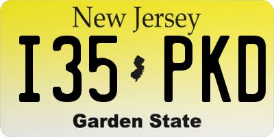NJ license plate I35PKD