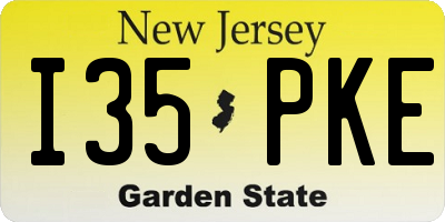 NJ license plate I35PKE