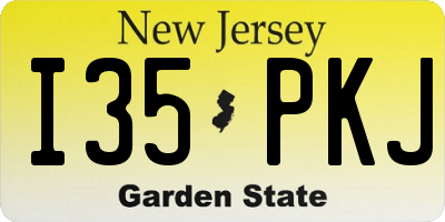 NJ license plate I35PKJ