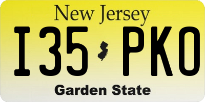 NJ license plate I35PKO