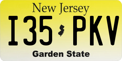 NJ license plate I35PKV
