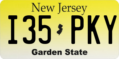 NJ license plate I35PKY