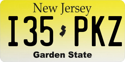 NJ license plate I35PKZ
