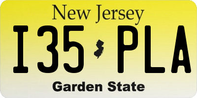 NJ license plate I35PLA