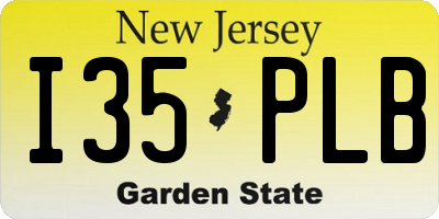 NJ license plate I35PLB