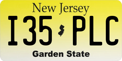 NJ license plate I35PLC