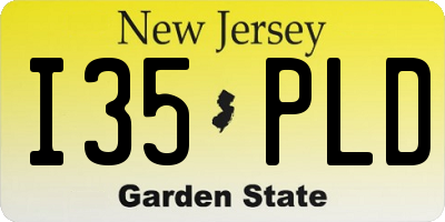 NJ license plate I35PLD