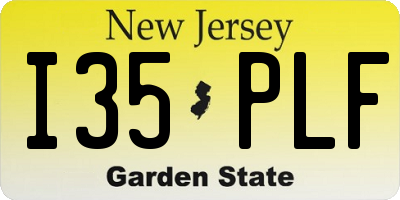 NJ license plate I35PLF